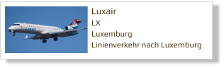 Luxair LX Luxemburg Linienverkehr nach Luxemburg