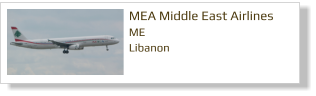 MEA Middle East Airlines ME Libanon